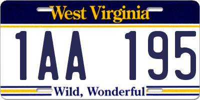 WV license plate 1AA195