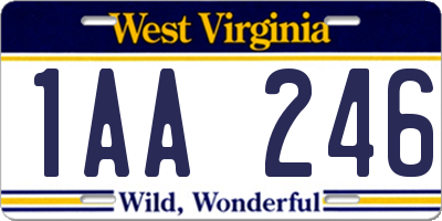 WV license plate 1AA246