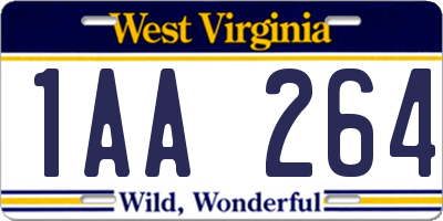 WV license plate 1AA264