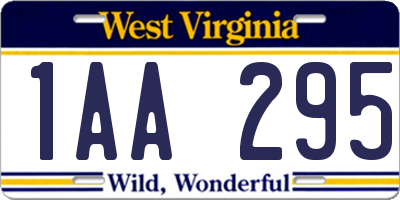 WV license plate 1AA295