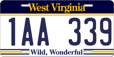 WV license plate 1AA339