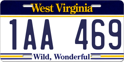 WV license plate 1AA469