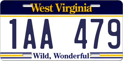 WV license plate 1AA479