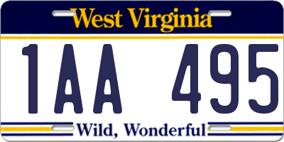 WV license plate 1AA495