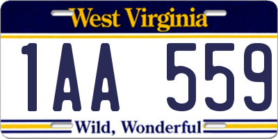 WV license plate 1AA559