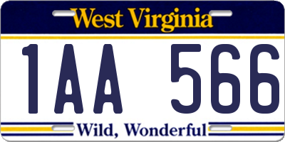 WV license plate 1AA566