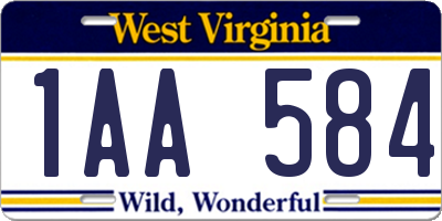 WV license plate 1AA584