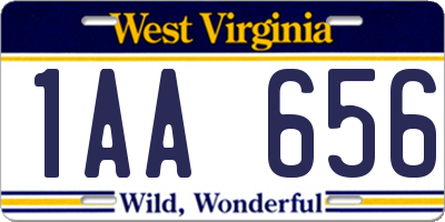 WV license plate 1AA656