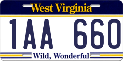 WV license plate 1AA660