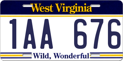 WV license plate 1AA676