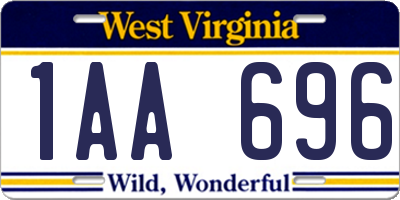 WV license plate 1AA696