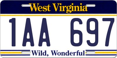WV license plate 1AA697