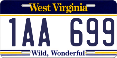 WV license plate 1AA699