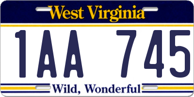 WV license plate 1AA745