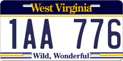 WV license plate 1AA776