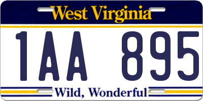 WV license plate 1AA895