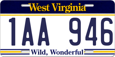 WV license plate 1AA946