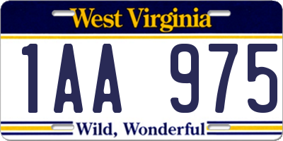 WV license plate 1AA975