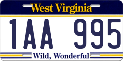 WV license plate 1AA995