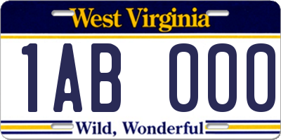 WV license plate 1AB000