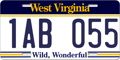 WV license plate 1AB055