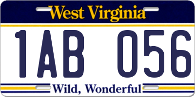 WV license plate 1AB056