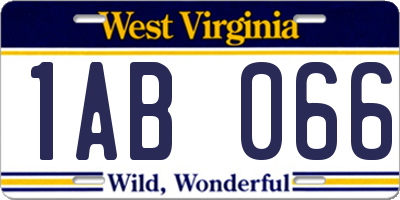 WV license plate 1AB066