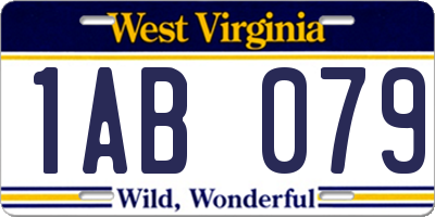 WV license plate 1AB079