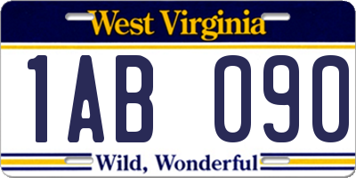 WV license plate 1AB090