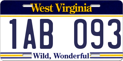 WV license plate 1AB093