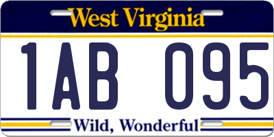 WV license plate 1AB095
