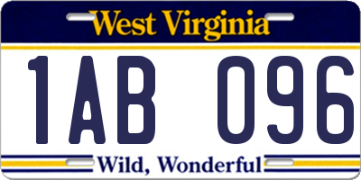 WV license plate 1AB096