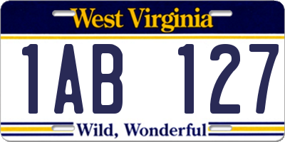 WV license plate 1AB127