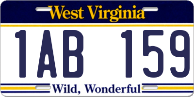 WV license plate 1AB159