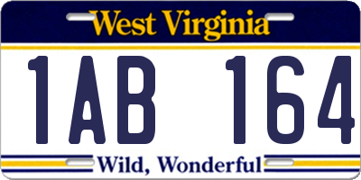 WV license plate 1AB164