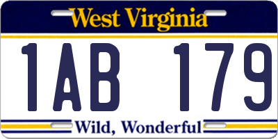 WV license plate 1AB179