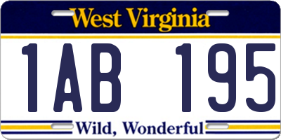 WV license plate 1AB195