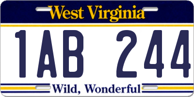 WV license plate 1AB244