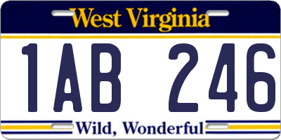 WV license plate 1AB246