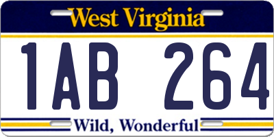 WV license plate 1AB264