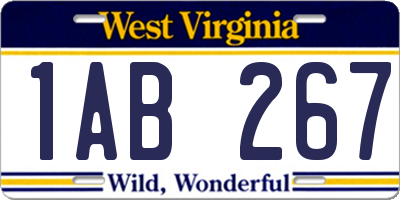 WV license plate 1AB267