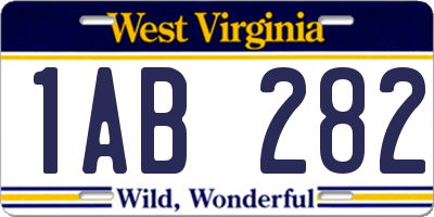 WV license plate 1AB282