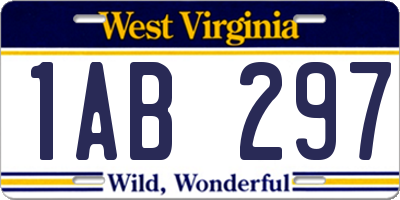 WV license plate 1AB297