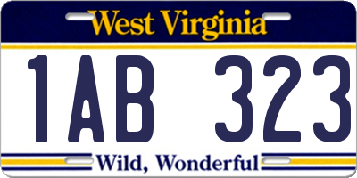 WV license plate 1AB323