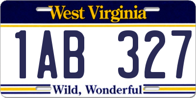 WV license plate 1AB327