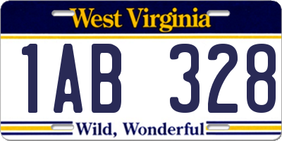 WV license plate 1AB328