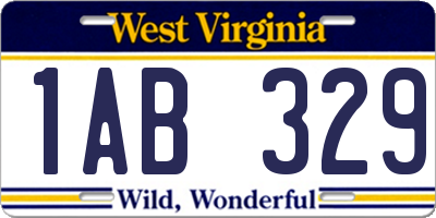 WV license plate 1AB329