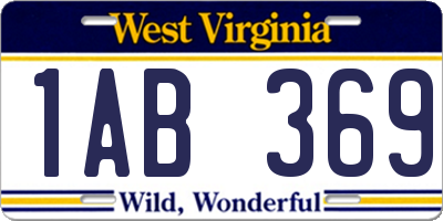 WV license plate 1AB369