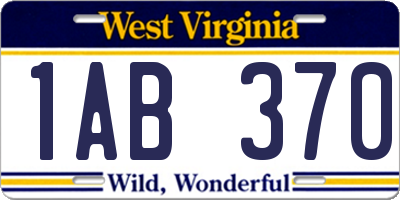 WV license plate 1AB370