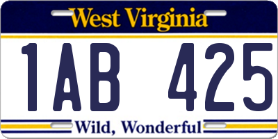 WV license plate 1AB425